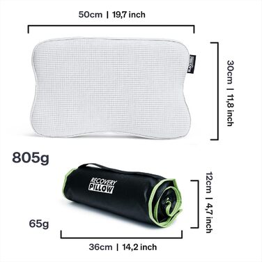 BLACKROLL® Recovery Pillow Set Jersey Anthrazit: ергономічна подушка для шиї та голови з Memory Foam (з додатковим чохлом), Made in Germany