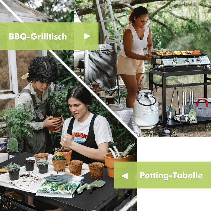 Роял Ґурмет - Робочий стіл-возок для гриля на вулиці: стіл для барбекю, робоча поверхня 85x50 см