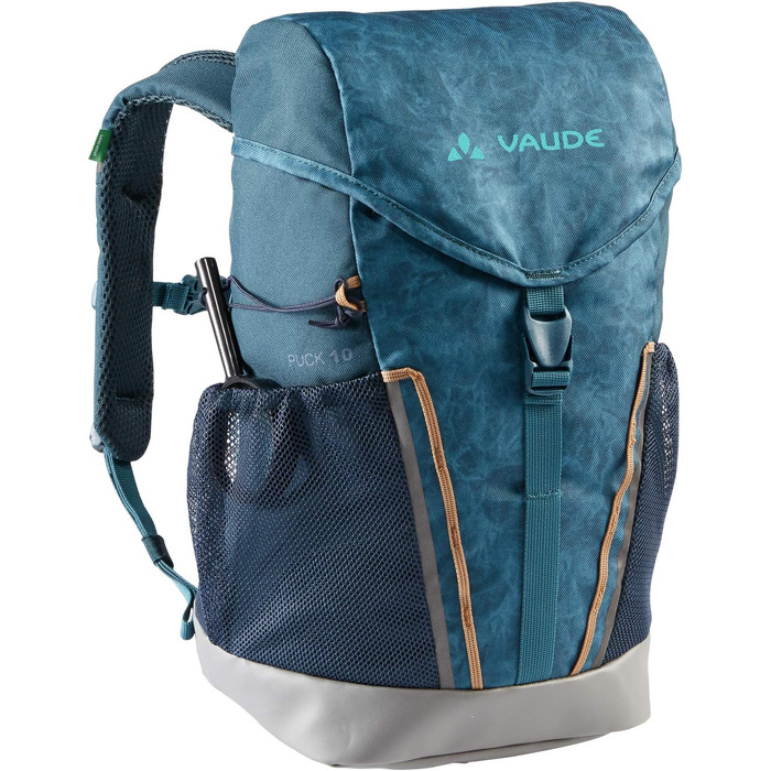 Дитячий рюкзак VAUDE для хлопчиків і дівчаток Puck, зручний туристичний рюкзак для дітей, стійкий до погодних умов шкільний рюкзак з дощовиком і збільшувальним склом, багато місця для зберігання, синій/затемнення, (10 літрів, темний бензин)
