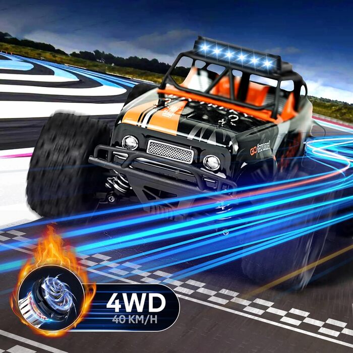 RC Автомобіль Monster Truck 1:18 4WD 40 км/год, радіокерування, водонепроникний, подарунок для підлітків та дорослих