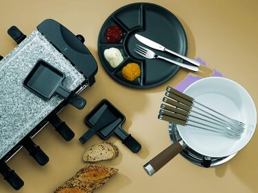 Набір для фондю Kela Käsefondue Set 10tlg: алюмінієва каструля, керамічне покриття, для 6 осіб, з підставкою для палива та виделок