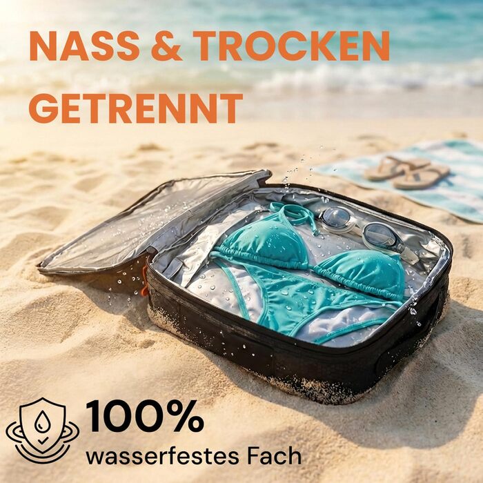 Набір компресійних органайзерів для одягу в подорожі Midnight Escape, 7 предметів, чорний — компресійні пакувальні куби для валізи та рюкзака