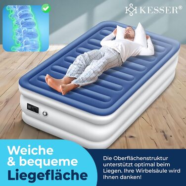Надувна матрац KESSER® з електричним насосом, 203x152.5x51 см, для відпочинку та кемпінгу