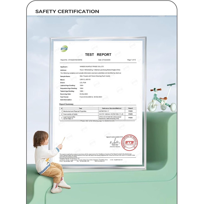 Дитячий біговел-триколіс LOL-FUN 5-в-1 з ручкою, зелений - для хлопчиків та дівчаток від 1 року