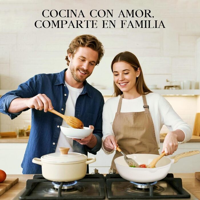 Сковорода GiPP Schmorpfannen з високим бортиком, вок-сковорода з кришкою, 4.3л, керамічне антипригарне покриття, для всіх типів плит, білий (24 см)