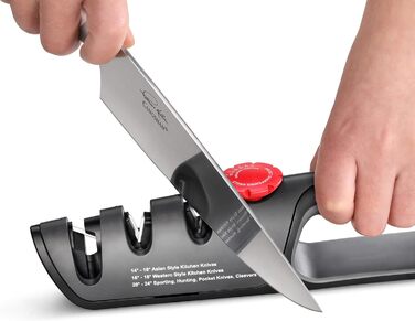 Професійний ніж Cangshan 1026108 з регулюванням 3 ступенів (14-24 градуси) + точилка для ножів, чорний