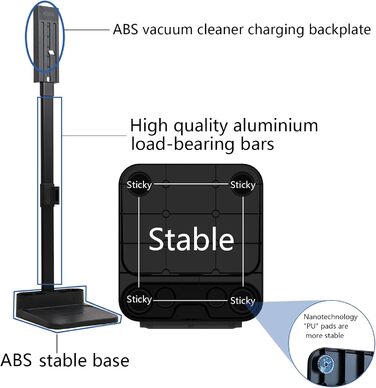 Підставка для пилососа wzglsbkd для Dyson V6-V15, підлогова підставка, без свердління, міцна конструкція з нержавіючої сталі