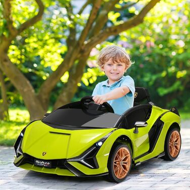 Дитячий електромобіль Lamborghini 12V з пультом, MP3, LED-фарами, зелений, для дітей 3-8 років