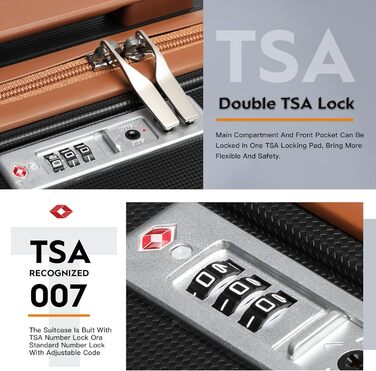 Набір валіз Joyway 3 в 1 з твердим корпусом, 4 колеса та TSA-замок. Включає косметичку та сумку-рюкзак. Колір: коричневий/білий. Підходить для ручної поклажі.