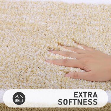 М'який килимок для ванної кімнати Pauwer Set 3 шт., мікрофібра, вбираючий, з антиковзаючим покриттям, комплект килимків для ванної, туалетного килимка та килимка перед ванною (Бежевий, 50x80+50x60 см)