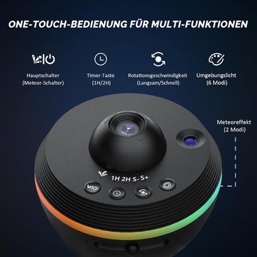 Проєктор зоряного неба Sternenhimmel: Галактика, планетарій, нічник для дітей та дорослих - чорний