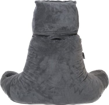 Storrejoy Велике подушко-крісло для читання - спинка для сидіння в ліжку з підлокітниками, знімною подушкою для голови, з піною з пам'яті, тримачем для книги/планшета, кишенями для зберігання та отвором для ручки (Антрацит) Темно-сірий