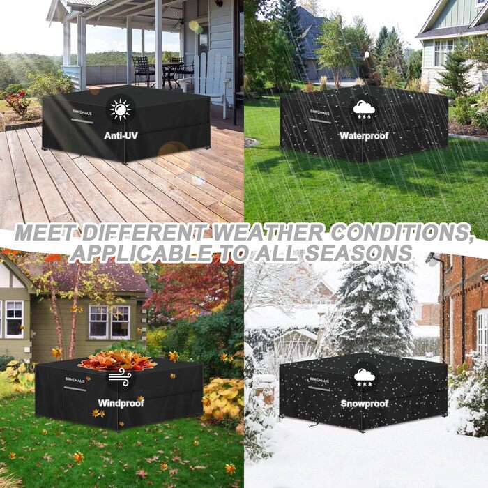 Захисний чохол для садово-патіо меблів: стіл, вологостійкий, 250x250x90 см, 420D Oxford