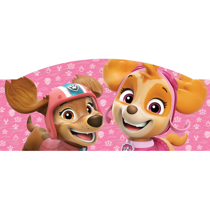 Ліжко дитяче Leomark Paw Patrol Smart - дерев'яне, 70x140 см, з текстильними ящиками, білий/рожевий колір