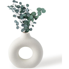 Прикраса для вази BASVII, керамічна ваза для пончиків, ваза з білої трави пампаси, сучасна ваза для квітів для дому, вітальні, офісу, S, 14,5 см / 2,5 см (M / 18 см)