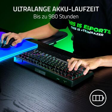 Механічна ігрова клавіатура Razer BlackWidow V4 TKL HyperSpeed з Green Switch (RGB Chroma, 6 макро-клавіші, QWERTZ DE-Layout)