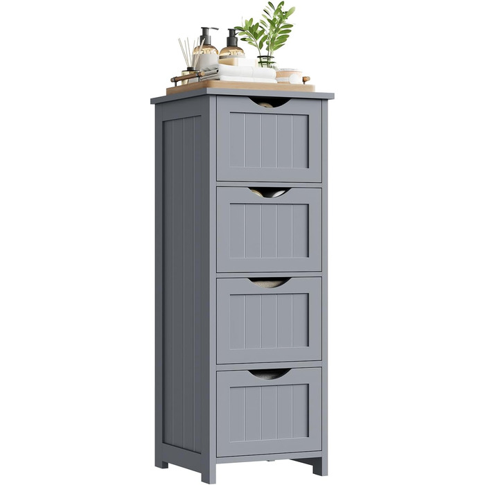 Шафка для ванної кімнати WOLTU, вузька, з 3 висувними ящиками, 32 x 30 x 81 см, для ванної, вітальні, спальні, кухні, сучасний дизайн, білий колір, BZS123ws