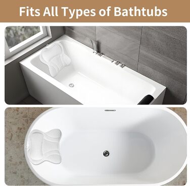 Подушка для ванни 4D сітка з присосками, біла - підтримка шиї, плечей, голови та спини для релаксації