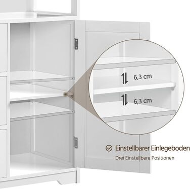 Шафка для ванної кімнати Yaheetech з 3 шухлядами та 1 дверцятами, регульовані полиці, 66 x 35 x 90 см