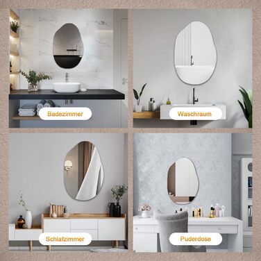 Дзеркало для ванної кімнати Boromal, чорне, 55x80 см, вертикальне/горизонтальне, для ванної, вітальні, гостьового WC