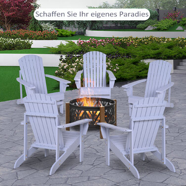 Садове крісло Outsunny Adirondack з підстаканником, масив дерева, сірий, садовий шезлонг для балкона, 72,5 x 97 x 93 см