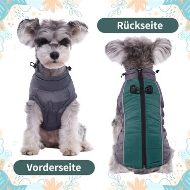 Зимова куртка для собак Kuoser, тепла куртка для собак середнього розміру, водонепроникна, флісова зимова куртка для собак, зелена, M