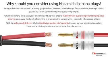 Штекери-бананки Nakamichi 24K з позолоченим покриттям 4мм для колонок/підсилювачів, 48 шт. (24 пари), що загвинчуються