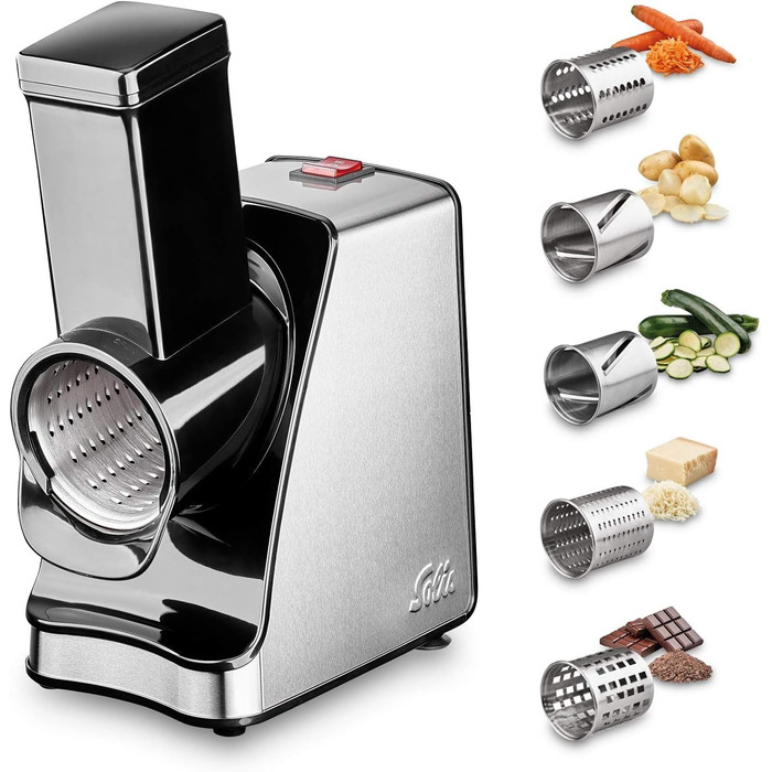 Електричний овочевий слайсер Solis Slice & More 8401 - 5 насадок, нержавіюча сталь, 350 Вт