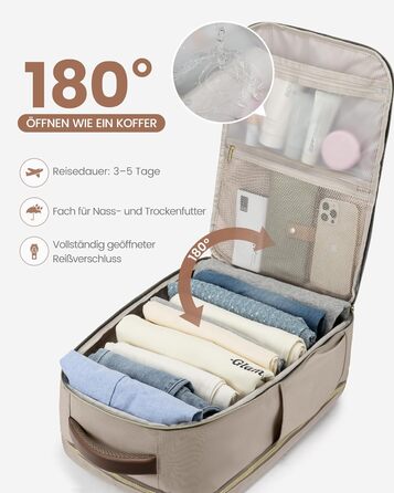 LOVEVOOK Рюкзак для ручної поклажі, 40L, великий рюкзак для жінок, водонепроникний, для ноутбука 17 дюймів, рюкзак-валіза для подорожей, роботи, бізнесу, вихідних, оливковий, світло-зелений, бежевий, оливковий (Хакі, бежевий, пісочно-коричневий)