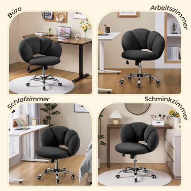 Крісло офісне Yaheetech, ергономічне, чорне, регульоване по висоті, до 136 кг, для дому/офісу