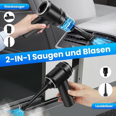 Акумуляторний ручний автомобільний пилосос 12000Па з HEPA-фільтром та LED-підсвіткою, бездротовий міні-пилосос для авто, дому, диванів та шерсті тварин