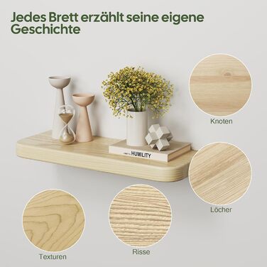 Набір полиць на стіну Wandregal з дерева (3 шт) білі, плаваючі полиці з прихованим кріпленням для вітальні, спальні, кухні, для книг та декору