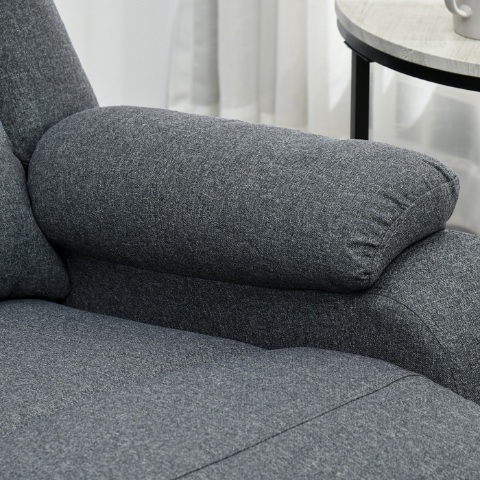 HOMCOM Recliner Ручна вантажопідйомність до 150 кг Льон Реклайнер для телевізора Реклайнер для телевізора з бічною ручкою та підставкою для ніг