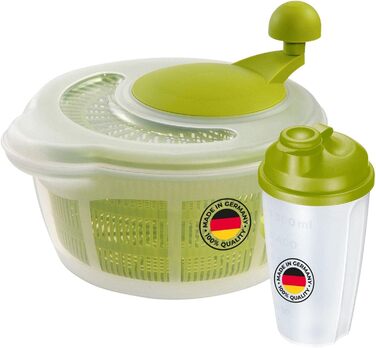 Westmark Salad Spinner, 5 л, ø 26 см, пластик, без бісфенолу А, Fortuna, прозорий/червоний, 243222E2 (яблучно-зелений, стандартний шейкер)