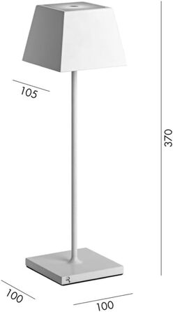LED-лампа настільна ROSSINI ILLUMINAZIONE Siesta з USB, сенсорне управління, диммування, IP54, для внутрішнього та зовнішнього використання, 37 см, 2.2 Вт, тепле світло 2700K, 200 lm, 9 годин роботи (Чорний)