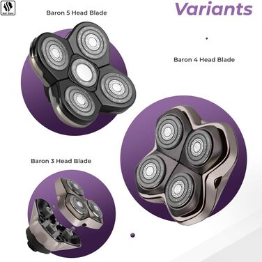 Запасні леза для бритви Skull Shaver Baron (5 голівок) для моделей Pitbull, Palm та Butterfly Kiss, для чутливої шкіри