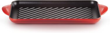 LE CREUSET Гриль-пательня прямокутна чавунна, 33 см, Червона, для всіх плит (індукція)