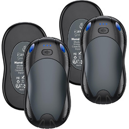 Електричні грілки для рук FANDLISS з акумулятором 10000mAh, двосторонній нагрів, магнітний набір 2 шт., USB, 3 режими нагріву, для кемпінгу та активного відпочинку, подарунок