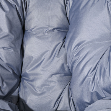 Крісло з ротангу для саду, вуличне крісло, плетений ротанг PE, розміри 89 см x 75 см x 143 см, сірий+чорний