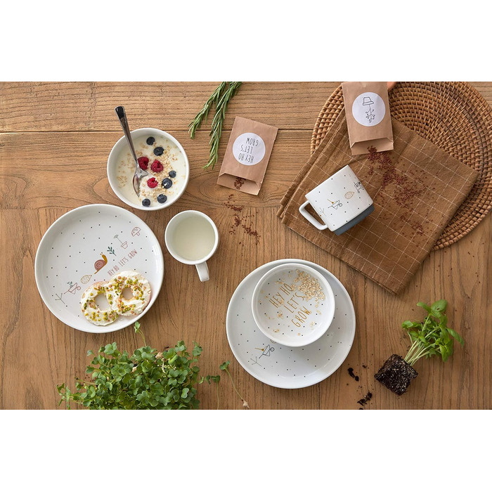 Набір дитячого посуду LÄSSIG Garden Explorer: тарілка, миска, чашка з силіконовим кільцем (червоний)