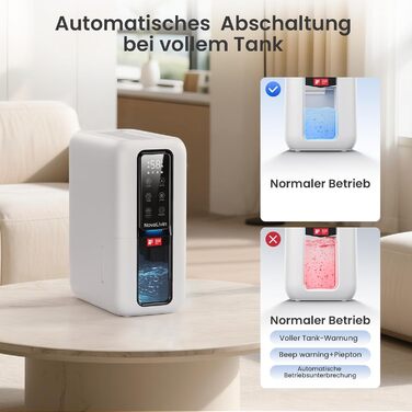 Електричний осушувач повітря з резервуаром 2L, автоматичне відключення та регулювання вологості для ванної, спальні, шафи (білий)