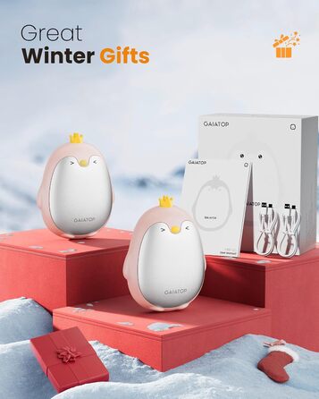 Електричні грілки для рук Gaiatop, 2 шт. з 3 режимами нагріву, магнітні, портативні, багаторазові. Ідеальні для кемпінгу, піших прогулянок, полювання, подарунок для жінок та чоловіків (світло-рожевий)