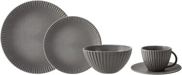 Набір столового посуду Karaca Sendai з кераміки 4P, 20 шт. , обідня тарілка та бічна тарілка, унікальний дизайн, круглий, комбінований сервіз, порцеляна, повсякденний та спеціальний посуд (макс. 60 символів)