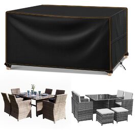 Водонепроникний чохол для садово-патіо меблів 420D Oxford, 185x90x74 см, чорний