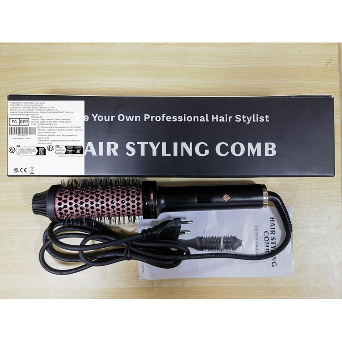 Щітка для фена Air Styler 5in1 1000 Вт, бігуді 30 мм, 3 рівні, в т.ч. рукавичка (чорний, жовтий)