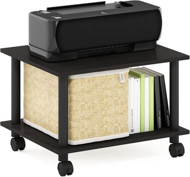 Підставка для комп'ютера Furinno Econ для офісу, з роликами, 2-рівнева, Espresso/Schwarz