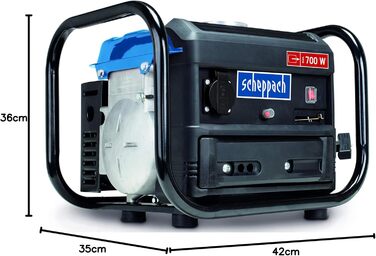 Генератор струму Scheppach Inverter SG1000: бензиновий, 2000W, 2x 230V, 2x USB, 64dB | для чутливої електроніки