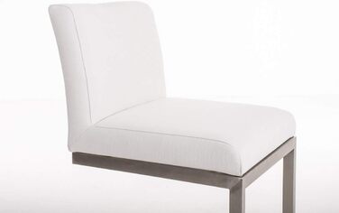 Барний стілець Paros з нержавіючої сталі, оббивка з тканини, з підлокітниками та ергономічною підніжкою, багато кольорів, колір: білий