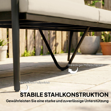 Розкішний садовий диван на 3 особи з ротангу, знімними подушками, імітацією дерев'яних підлокітників та сталевим каркасом. Колір: хакі.