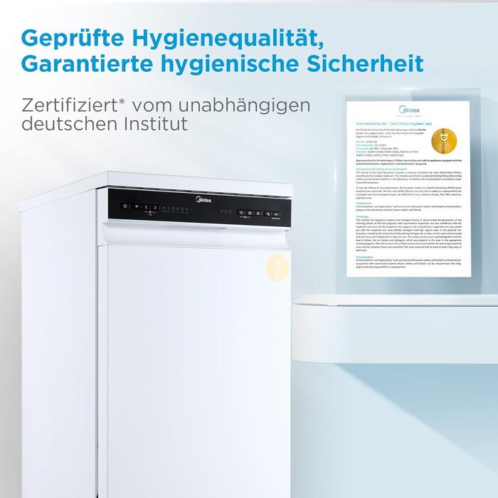 Посудомийна машина Midea SF 3.45N PRO: 9 комплектів, Inox, Wi-Fi, 47 dB, 3/6/9h таймер, 45 см